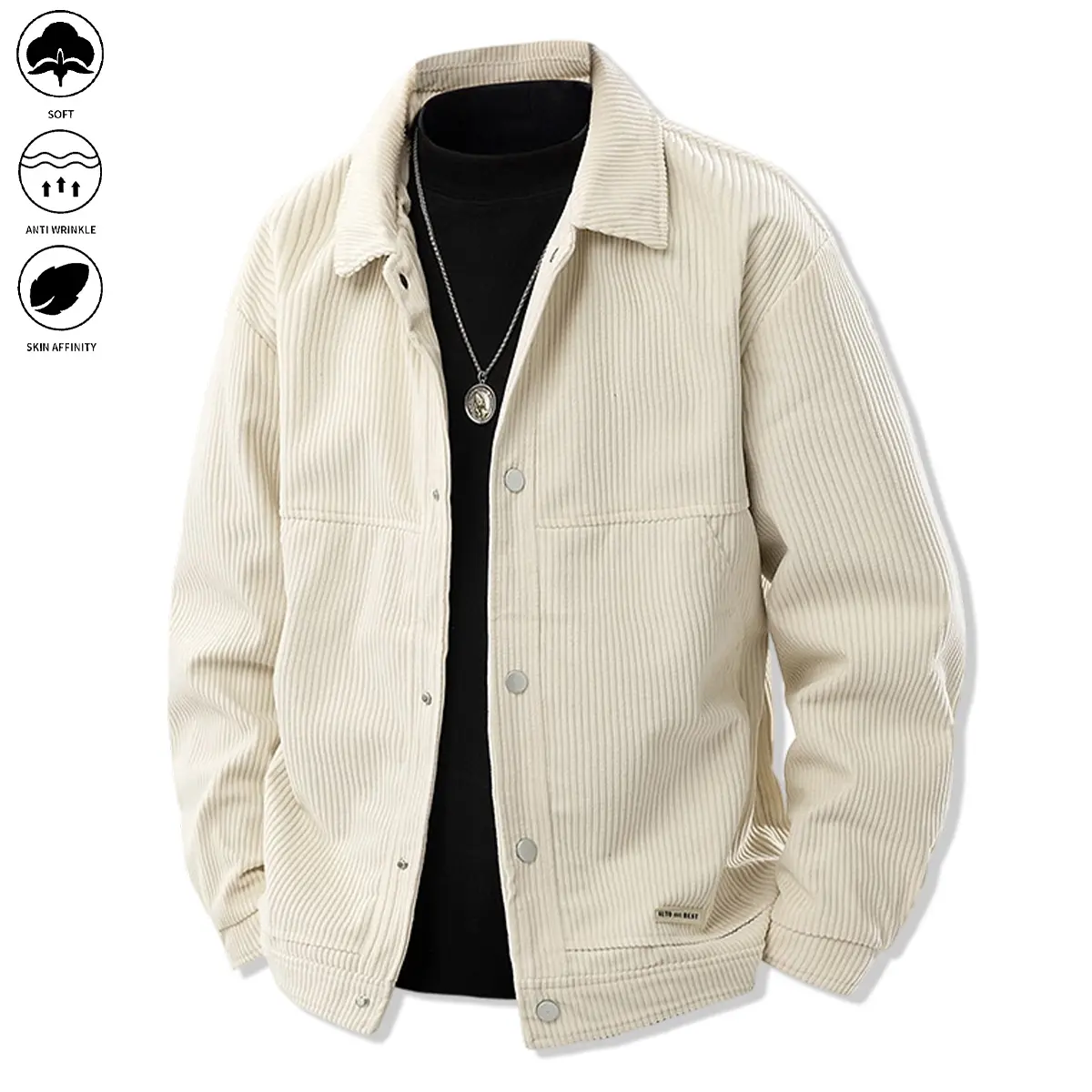 JOGWAVE Men’s Preppy Style Non-Hooded Solid Polyester Lightweight Jacket - Pockets Inside, Comfortable, Suitable for Everyday Wear, Workouts | Menswear Outerwear, Non-Hooded Men's Lightweight Jackets