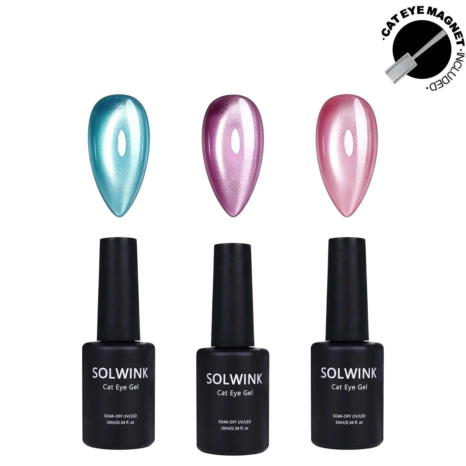 SOLWINK HEMA&TPO FREE  UV/ LED lamp needed Baby crystal shine effect Cat Eye Gel  Safe for Natural Nails Extension Nail Tips Toes