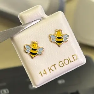 14K BEE EARRINGS