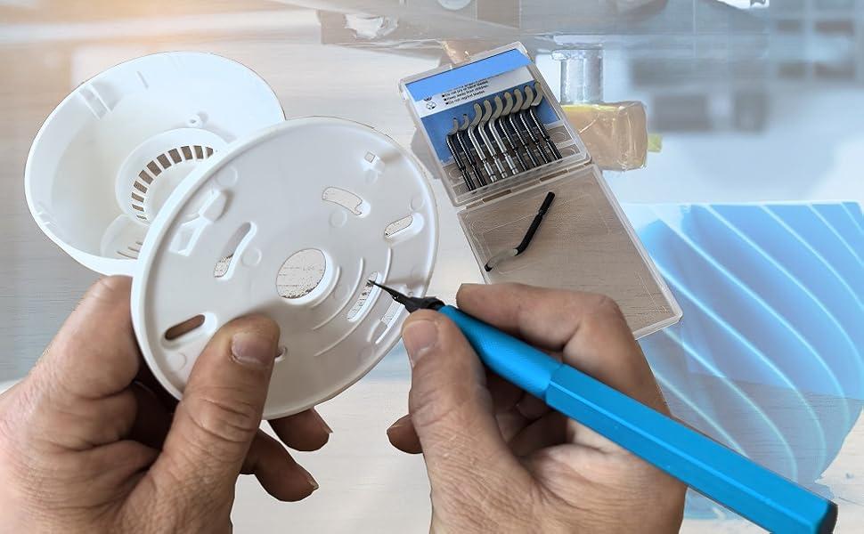 Deburring Tool for 3D Printer,18pcs,10pc Multiuse Blades Removing Burr,6Pcs Needle File,Micro Wire Cutter for 3D Print, Plastic Models