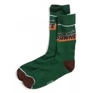 Men's Multicolor Spandex Fabric Socks, Parks & Recreation Greetings from Pawnee Design, Size 8-12