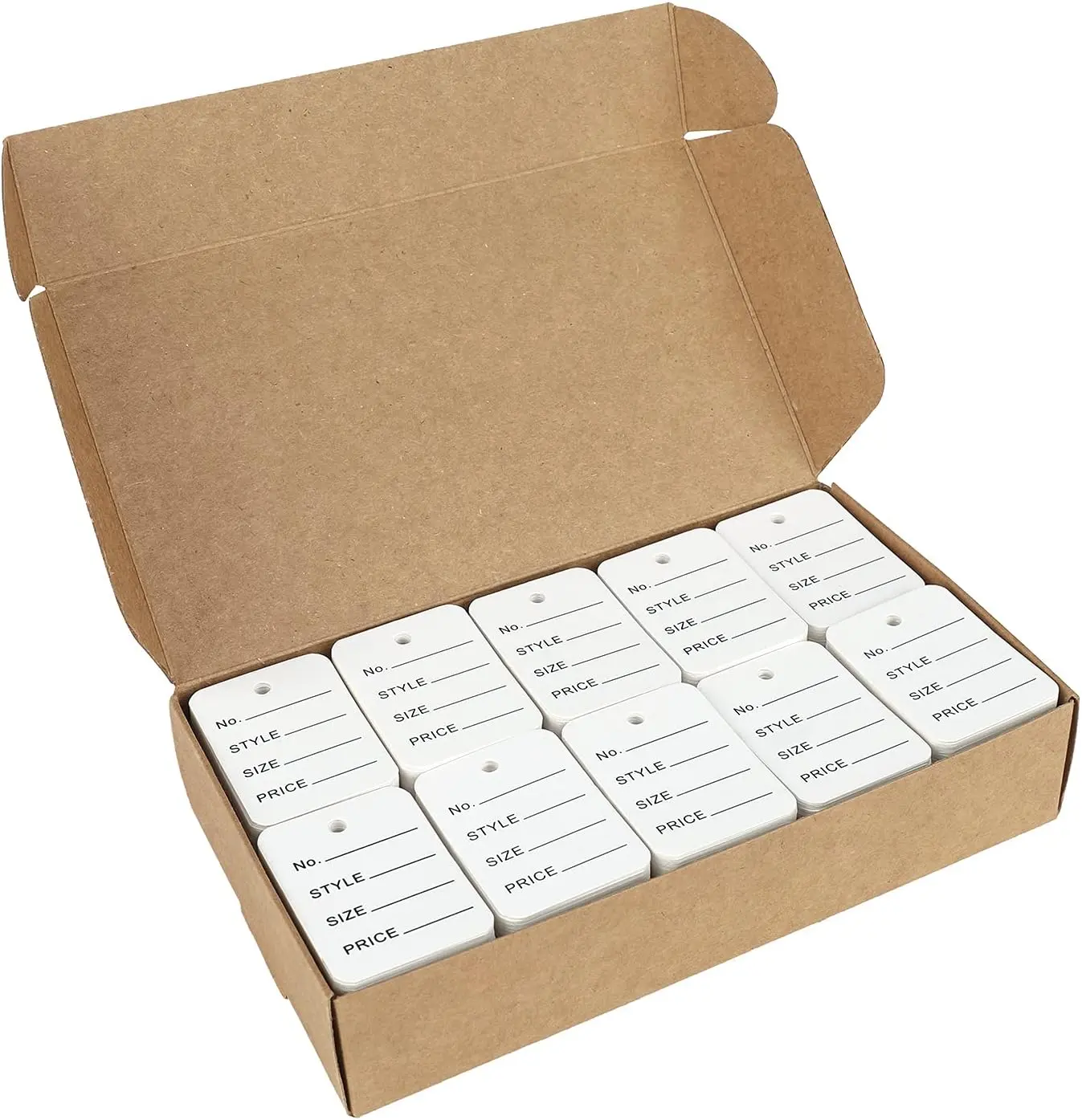 1000Pcs Price Tags, White Clothing Tag for Retail, Small Kraft Paper Tags for Labeling Price, Size, Number, Writable Price Hangtag for Business Supplies Selling Jewlry, Clothes (1.9" X 1.4")
