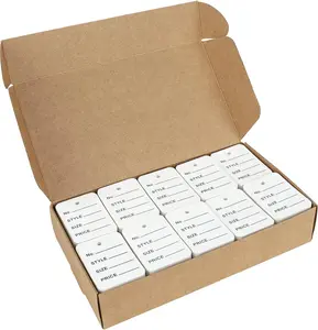 1000Pcs Price Tags, White Clothing Tag for Retail, Small Kraft Paper Tags for Labeling Price, Size, Number, Writable Price Hangtag for Business Supplies Selling Jewlry, Clothes (1.9" X 1.4")