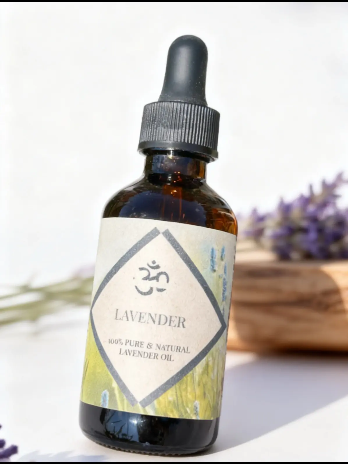 100% Pure Lavender Oil | Undiluted | For Aromatic Use. Experience the distinctive aroma of our Lavender Essential Oil, carefully bottled in small batches for quality and freshness.