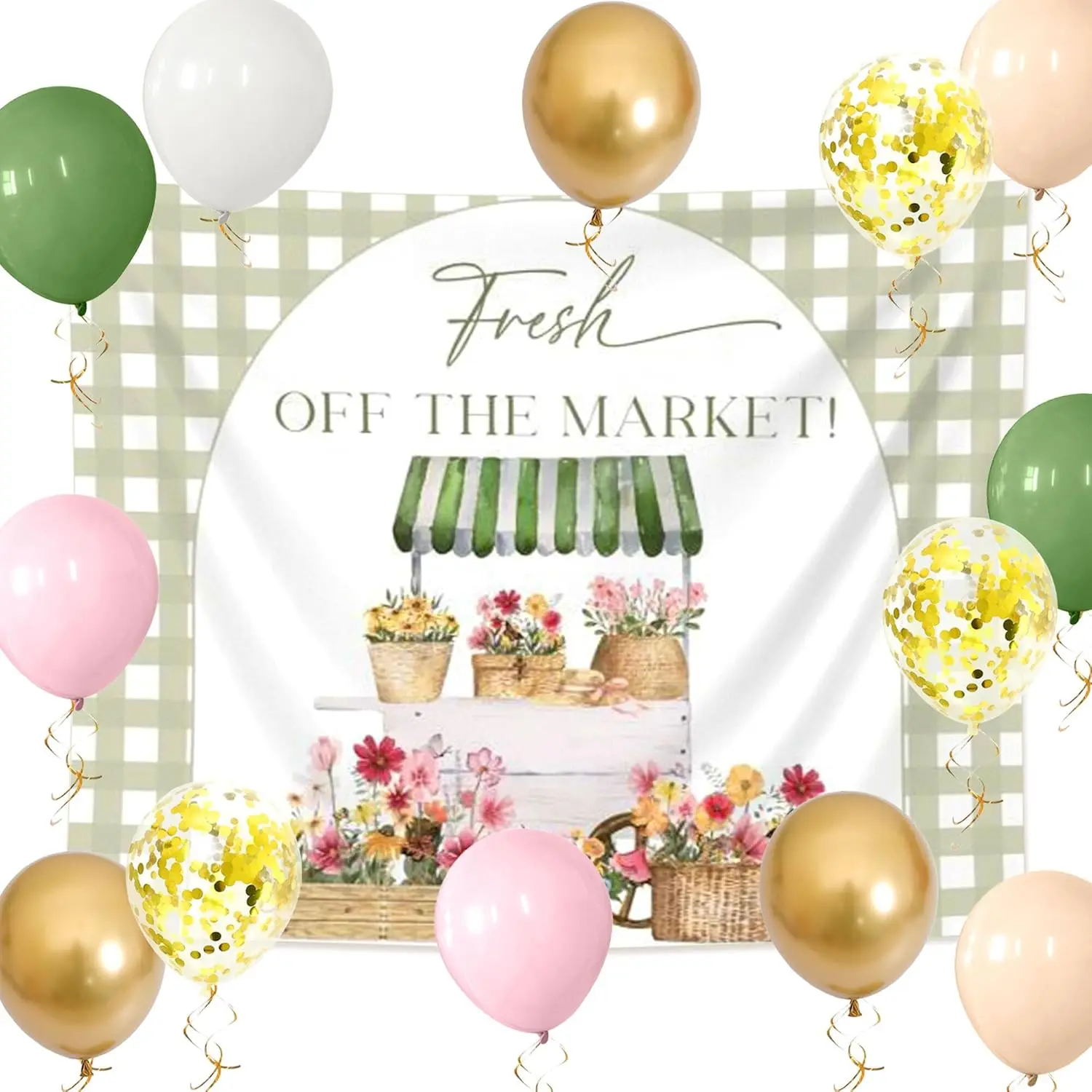 She's Off the Market Bridal Shower Banner Decor Wildflower Farmer's Market Theme Farmer's Market Bridal Shower Backdrop Locally Grown Party Decor for Floral Bridal Showers Gardener Theme Farm Partys