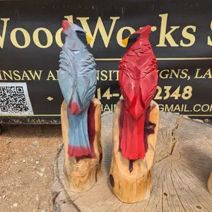 Hand Carved Cardinal Couple