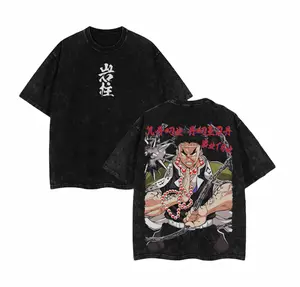 Demon Slayer Infinity Castle Tee – Gyomei Himejima, Inosuke Hashibira, Akaza, Kyojuro Rengoku Vintage Washed Shirt, Oversized Anime Graphic T-Shirt,Unisex Streetwear,Samurai Manga Merch Clothes Cotton Gift For Fans Streetwear Outfits Men Vacation Outfits