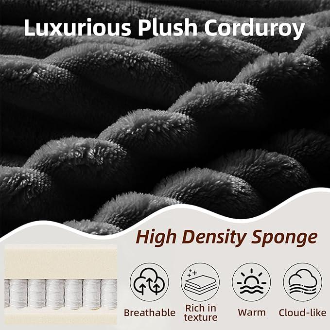 [3 Packs Shipped] Niccae 132-inch U-Shaped Sectional Corduroy Sofa - Modern and Soft for Living Room, Comfortable, No Assembly Required, Popular Boneless Sectional Sofa for Multiple People