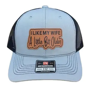 I Like My Wife A Little Bit Older Leather Patch Hat