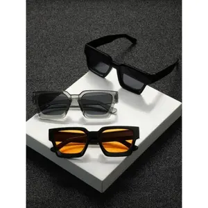 Men’s Tinted Lens Sunglasses with Casual Rectangle Frame, Stylish Everyday Eyewear for Outdoor Use, Modern Winter Street Style and Holiday Travel Accessory