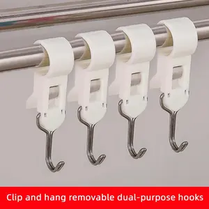 4pcs Tube Clamp Hook Kitchen Bathroom Multi-function Hanger Hook Clasp Towel Rack Pipe Clip Hooks