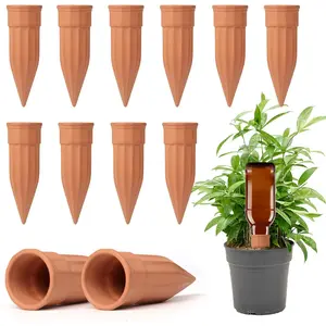 12 count Self Watering Spikes Small Terracotta  Watering Stakes Devices Vacation Self-Watering Stakes for Indoor/Outdoor