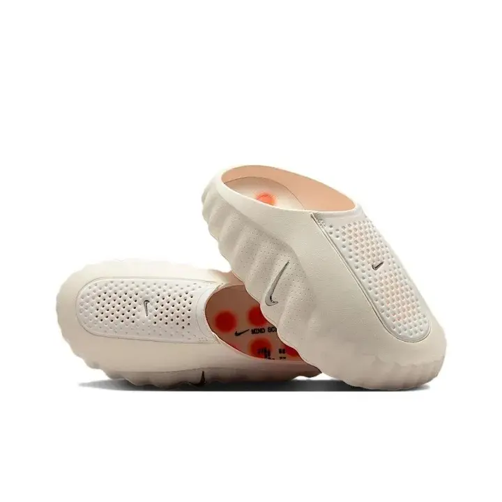 Unisex Off White Perforated EVA Slip-On Mules, Cushioned Sole & Shock Absorbing, All Day Comfort, Daily Commute & Outdoor Casual Everyday Outfit Shoes