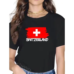 100% Cotton Cool Switzerland Flag T-Shirt