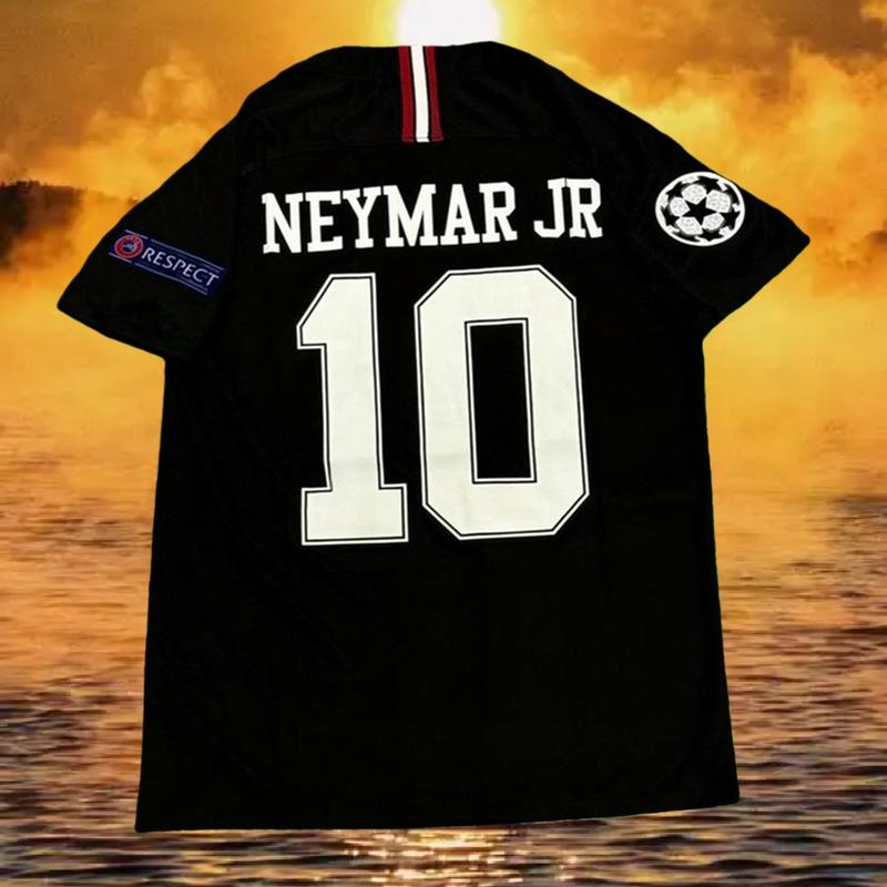 18-19 Away Black No. 10 Neymar Short Sleeve Breathable Football Jersey