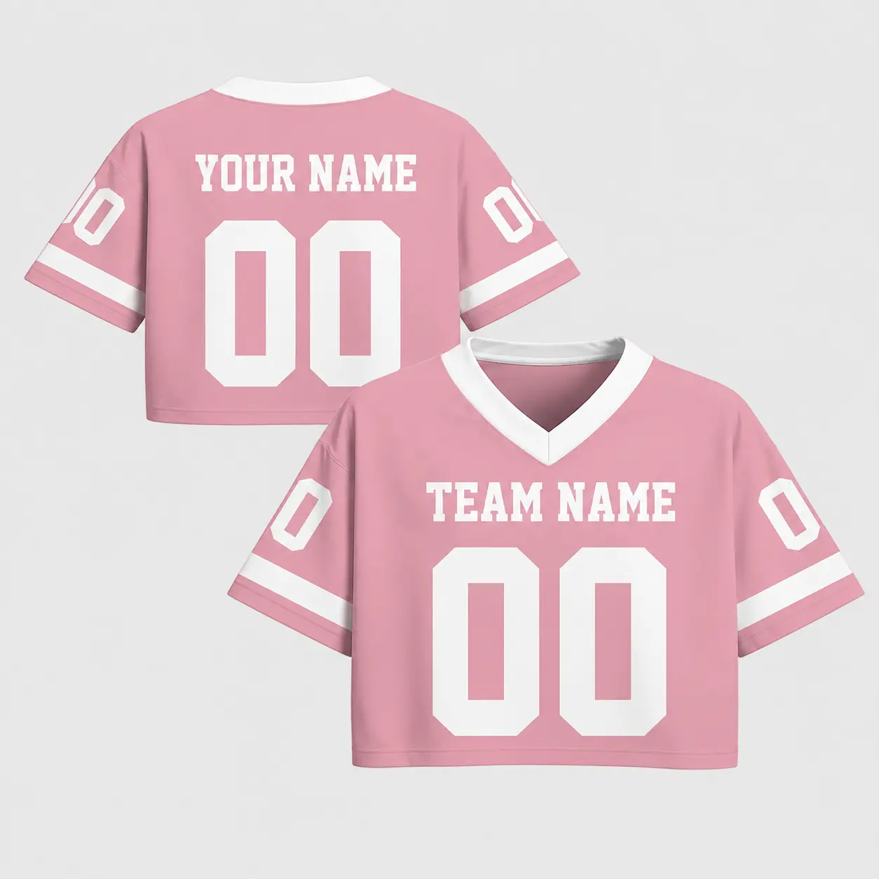 [Customize] Cheer Crop top Football Jersey for Women Girl, Custom Streetwear Shirt, Add Your Own Design Game day outfit, Ladies Team Fan Shirt