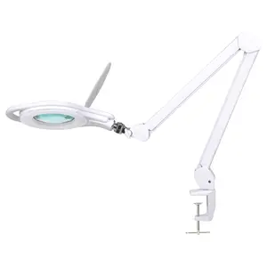Neatfi 1,000 Lumens | LED Magnifying Lamp with Clamp | Dimmable | 3X Magnification | 3000K–6500K Light | Includes Microfiber Cloth | Light for Reading, Sewing & Crafts (White, 5-Inch Lens, 8 Diopter)