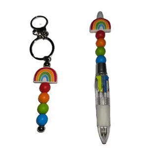 Rainbow pen and keychain bundle