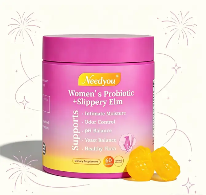 【Amazing Deal!】Feminine Probiotics Gummies- All in One Solution with Slippery Elm and Prebiotics&Lactobacillus Probiotic Blend for Women’s pH Balance and Dryness - Hawaiian Pineapple Gummies 60 Count hawaiian pineapple