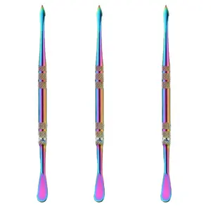 3 count Wax Carving Tools, Stainless Steel Wax Tool Carving Tool Kit, Double-Headed Sculpting Tool Spoon, Rainbow