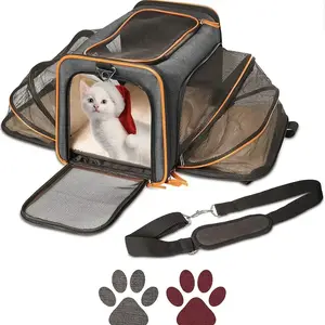 Expandable Pet Carrier, Open-air Top Pets Handbags with Two Side Expansion, Breathable Pet Travel Bag, Dog & Cat Accessories, Animal Carrier