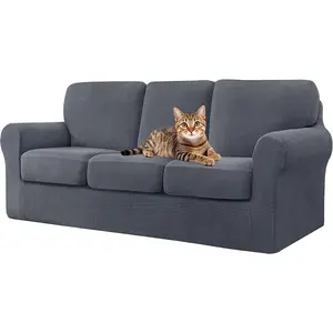 Stretchy Polar Fleece Sofa Cover Protector, Soft Durable Cushion Case for Home Decor, Stylish Chair Protection for Living Room Furniture, Sofa Couch Covers