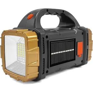 1-Pack Solar Flashlight High Lumens Rechargeable Outdoor  Spotlight LED Work Light Searchlight Lantern for Camping