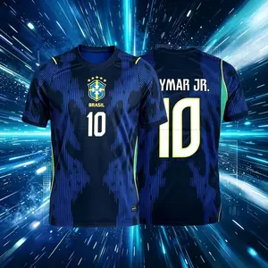 2026 Brazil National Home And Away Yellow And Blue Neymar Vini Raphinha Short Sleeve Soccer Jersey Fans Version