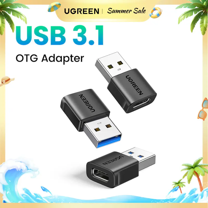 UGREEN USB to USB C Adapter 2/3Pack, USB C Female to USB Male Adapter 10Gbps Type C Converter for iPhone 17 16 15 14 13 Plus Pro Max,iPad Air Mini 6 7,Samsung Galaxy S23 S24,iPad Air,Black-Summer Sale