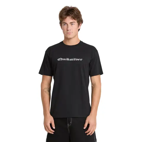 Quiksilver | Chrome English Short Sleeve Knit T-Shirt | Men's 100% Cotton Graphic Print Soft Hand Feel | Everyday Wear