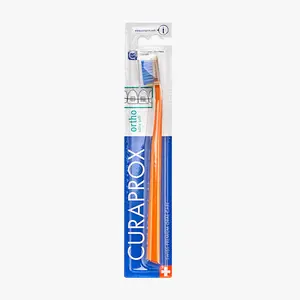 CURAPROX CS 5460 Ortho Ultra Soft Toothbrush for Daily Oral Care with V-trim Shape & 5460 Ultra-fine Filaments for Gentle Plaque Removal