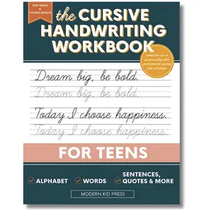 The Cursive Handwriting Workbook for Teens: Practice Cursive with Quotes & Activities for Young Adults and Teenagers,Authentic Energy Workbook