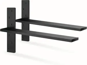 Floating Shelf Bracket Heavy Duty 1/2" Thick Free Hanging Countertop Support Bracket 2 Pack 18" Lx2.5 W  Shelf Bracket for Floating Wall Countertops, Bars, Desks, Bench Seats, Vanities, Mantels
