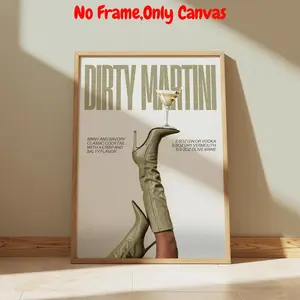 Vintage Cocktail Poster, Unframed Art Print, 1 Count Modern Canvas Wall Art, Wall Decor for Home Living Room Bedroom, Home Decor Ideas, Ornaments