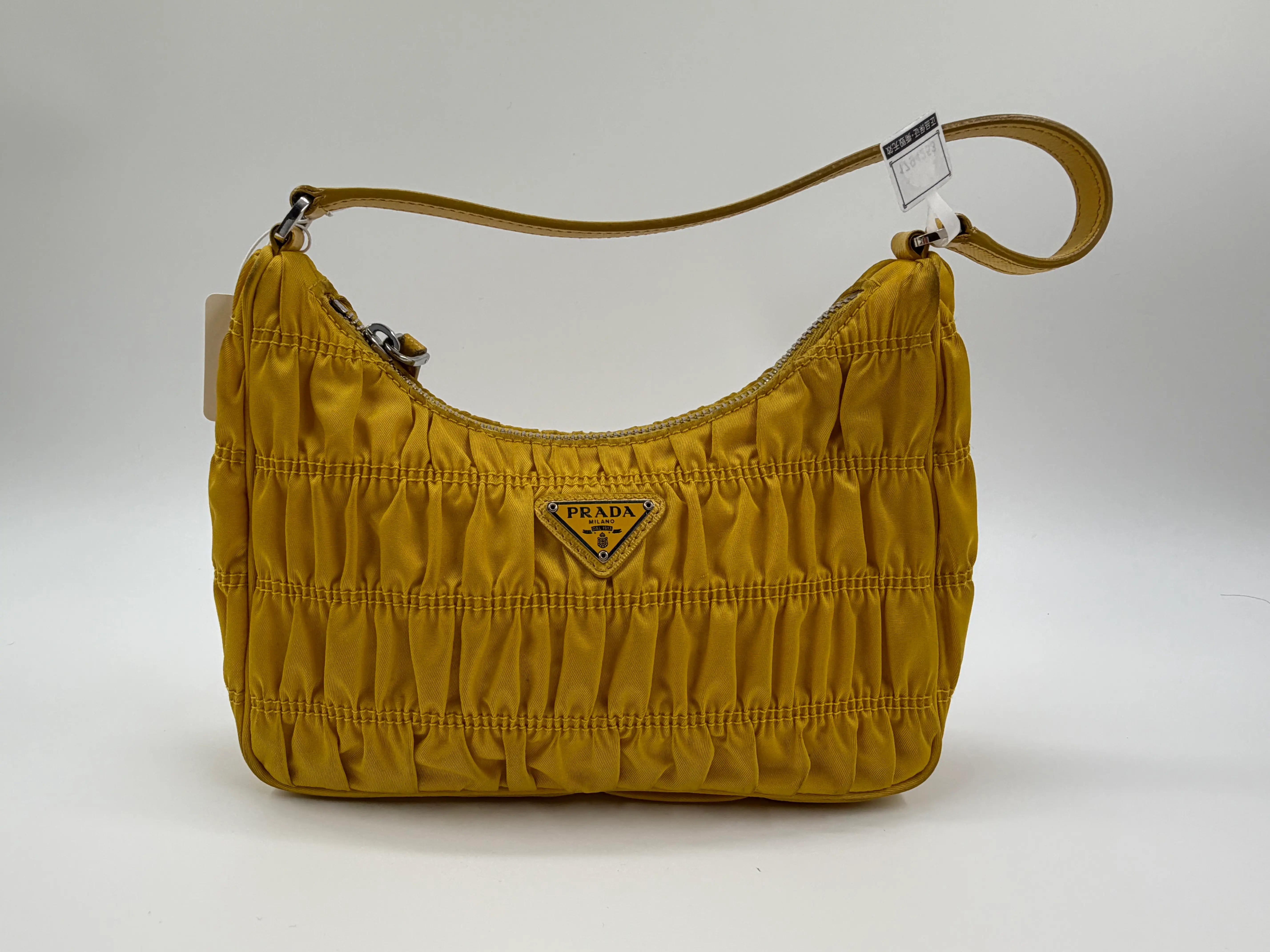 Pre-owned PRADA Nylon Shoulder Bags Re Edition Hobo Yellow Shoulder Bag B1220661702