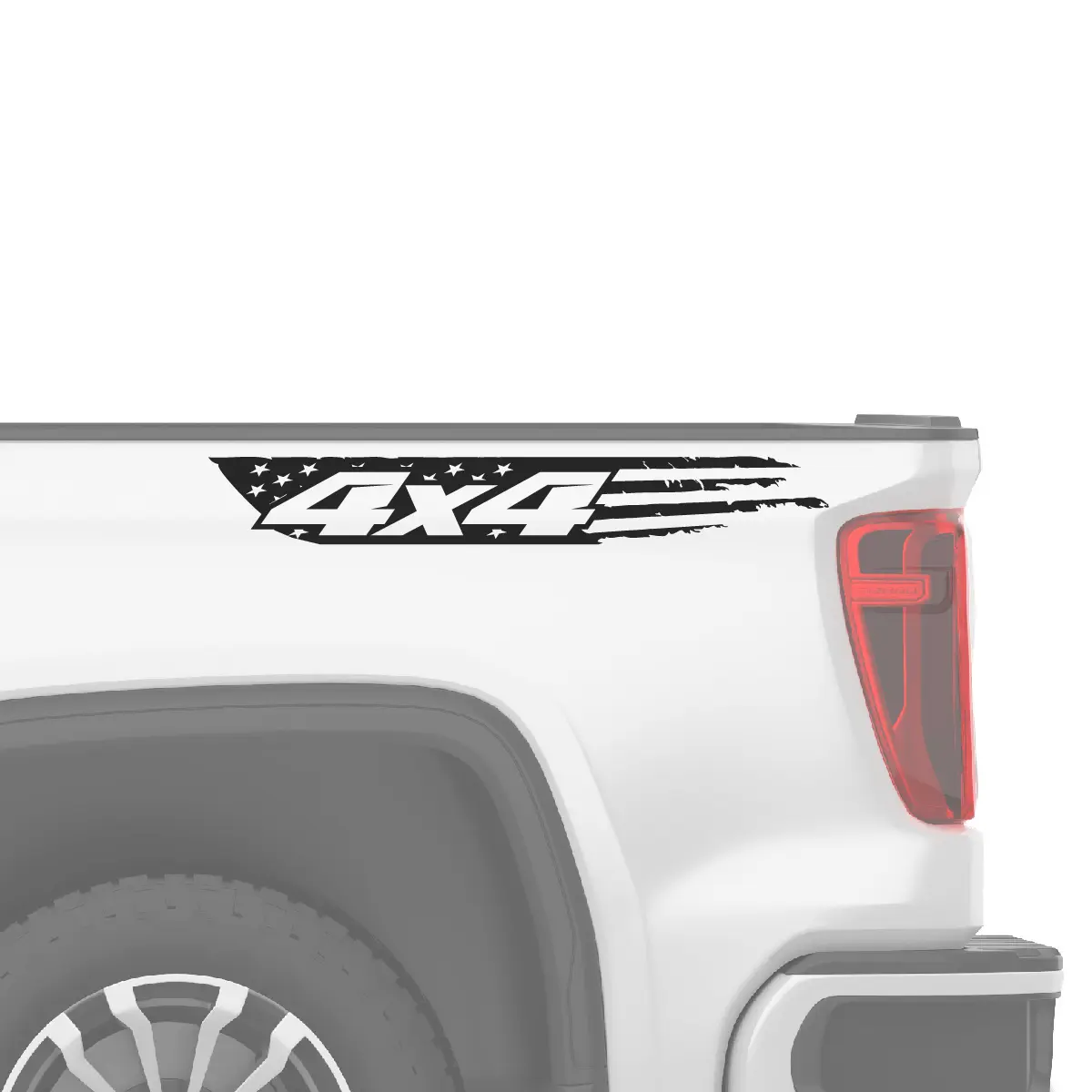 Matte Black Patriotic 4x4 Decal Set of 2