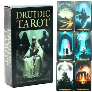 Druid Tarot Cards Oracle Prophecy Druidic Tarot Deck Casual Tabletop Card Game Includes 78 Cards, Perfect for Divination, Entertainment and Family Gatherings