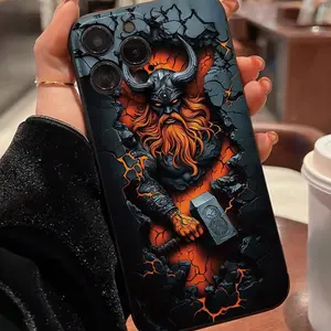 Viking Pattern Tpu Anti-Drop Shockproof Protective Phone Case Cover for iPhone 6/7/8/x/XS/XR/XS Max/11/12/13/14/15/16/17 Pro Max, Perfect Gift for Women and Teens