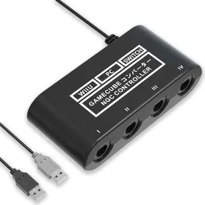 Controller Adapter for Nintendo Switch Gamecube Adapter, Super Smash Bros Choice for Wii u/Switch/PC USB, Support 4 Gamecube Controller and 180cm Long Data Cable