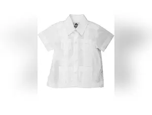 Toddler Boys Cotton Blend Guayabera Shirt Short Sleeve by Mojito Collection 0T-4T