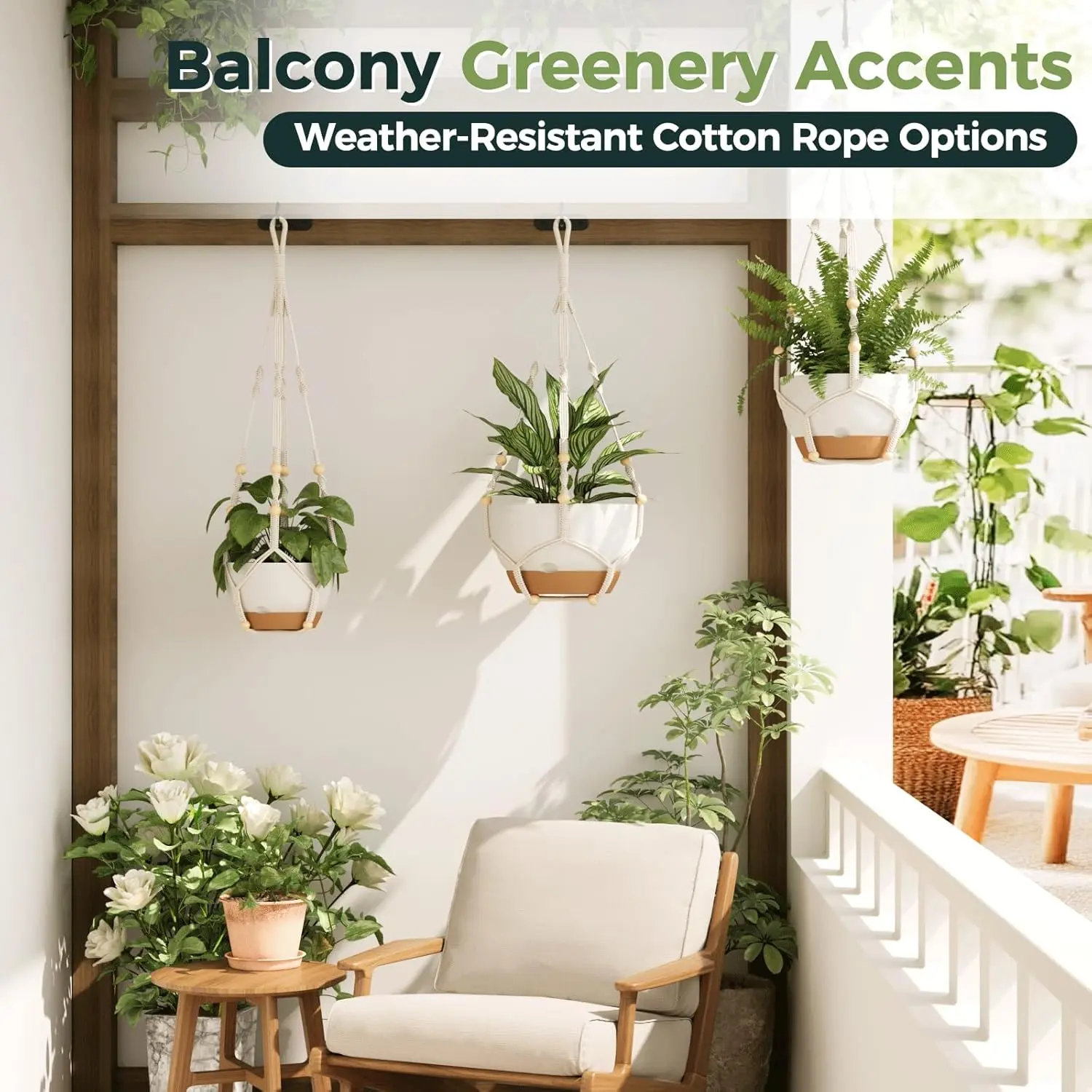 Bamworld Macrame Plant Hanger - 35-Inch Indoor-Outdoor Swinging Planter  Basket with Wood Beads, No-Tassels Ivory Boho Home Decor for Hanging Flower  Pots - TikTok Shop