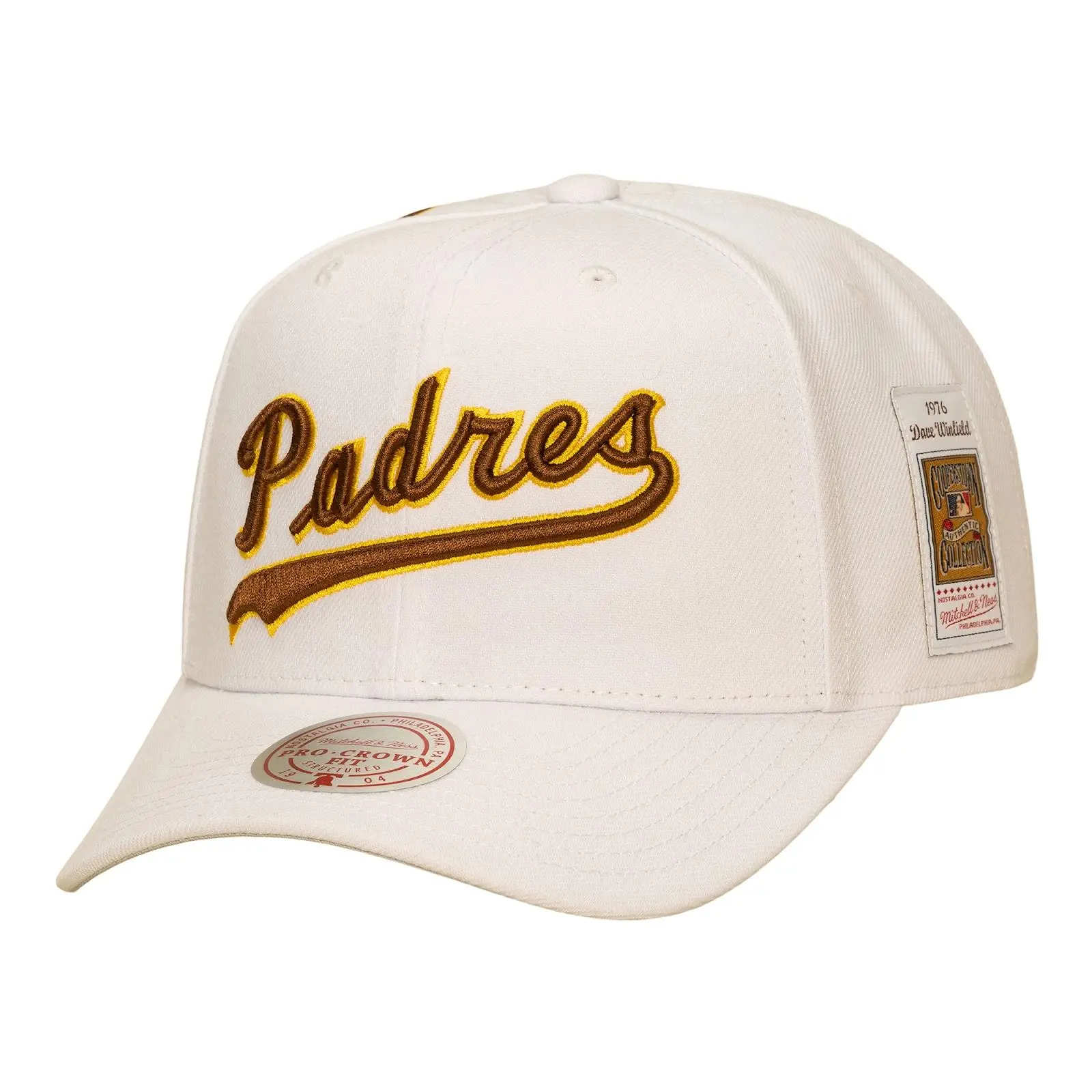 Dave Winfield San Diego Padres 1976 Cream Cooperstown Jersey Cut Pro Crown Snapback Hat MLB Throwback Cap Adjustable Fan Gear Mitchell & Ness