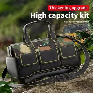 1 Portable Electrician's Multi-Tool Bag Multi-pocket wide-mouth design Durable 1680D Oxford fabric carry bag For tool storage and organization Ideal for workshops, auto repair, home use, and gardening Worker's tool bag