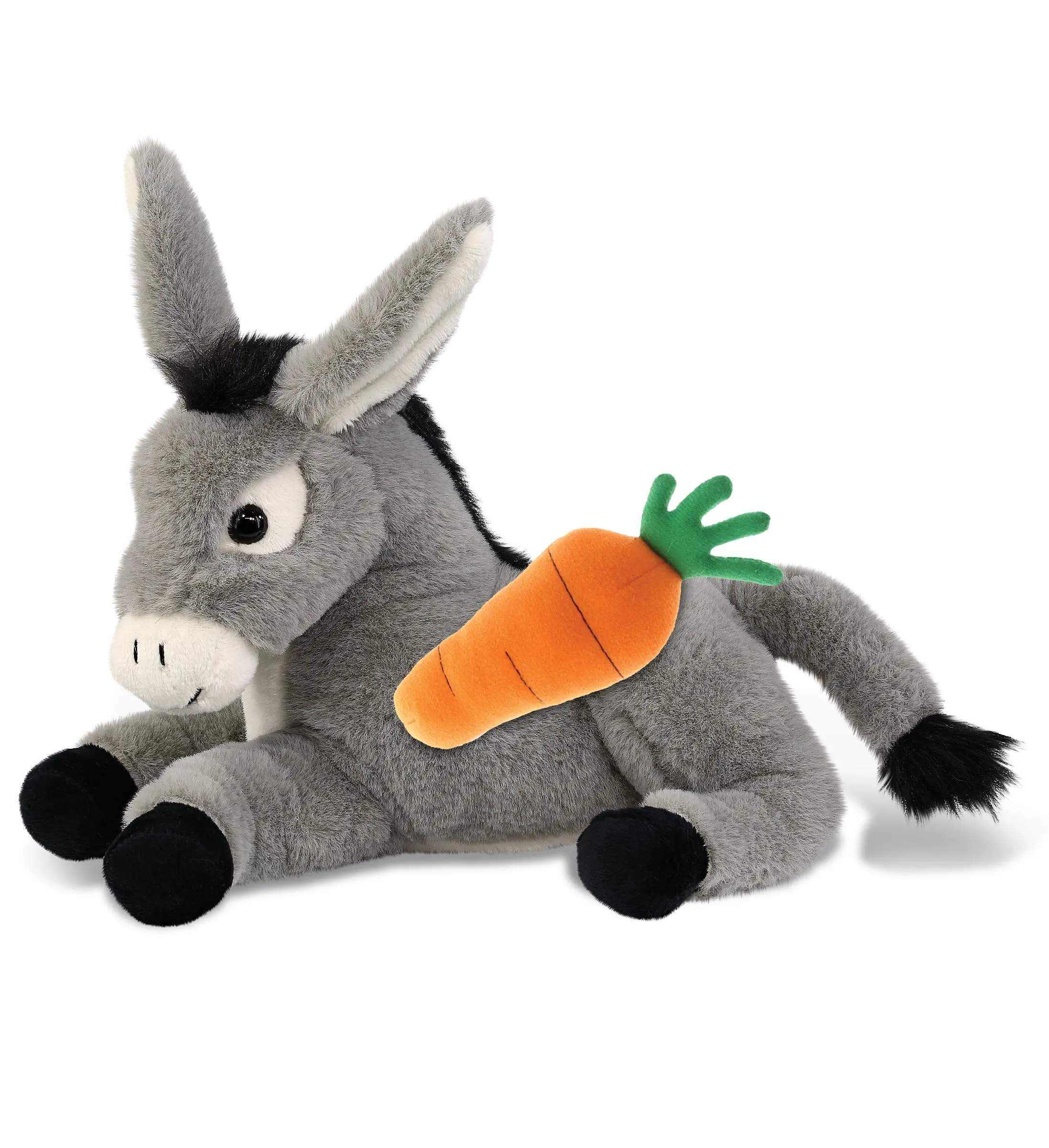DOLLIBU 9 in Polyester Super Soft Lying Donkey Stuffed Toy - with Carrot Plush, Easter Gifts for Kids, Personalized Present