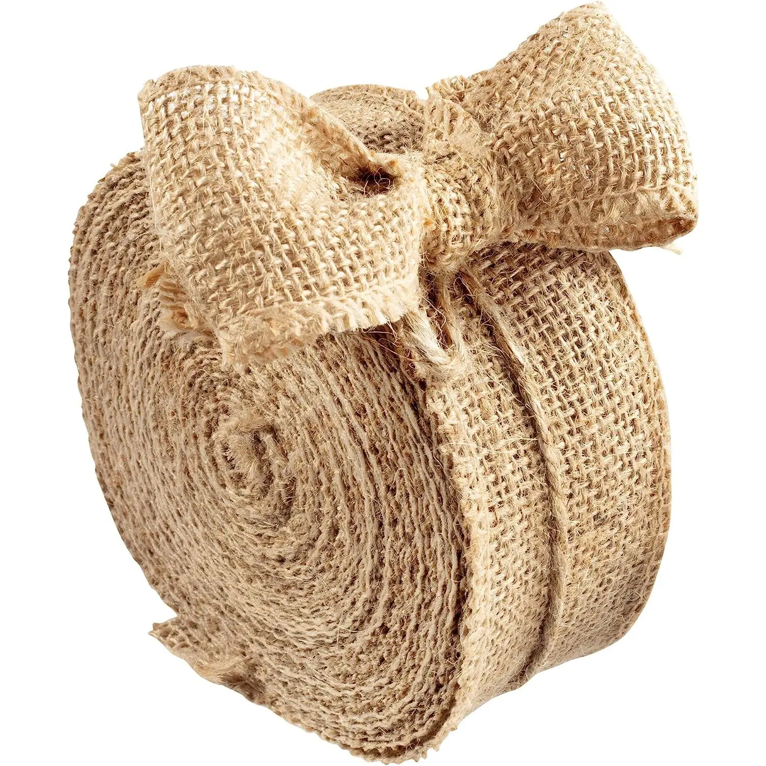 Natural Burlap Ribbons (2" Wide, 10 Yards)-No Wire, 100% Jute-DIY Art & Craft & Projects, Gift Wrapping, Bows, Indoor/Outdoor Decoration, Gift Basket