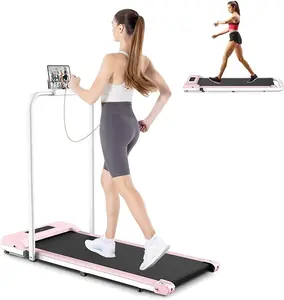 Foldable Walking Pad with Handle Bar, 6.2MPH Folding Treadmill Portable Under Desk for Office & Home, 2.5HP Small Compact with Safety Lock, 300 Lb Capacity