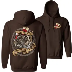 Southern Limit Turkey Hunting Hoodie, Vintage Wild Turkey Graphic Pullover, Hunter Outdoor Sweatshirt, Rustic Hunting Apparel for Men Women