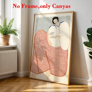 Vintage Poster Wall Art, Abstract Figure Decor, Tea Theme Illustration, Modern Abstract Art, Modern Abstract Design, Artistic Decoration, Living Room & Bedroom, Unframed