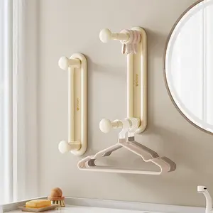 Extendable Folding No-Drill Wall-Mounted Clothes Hanger and Storage Rack