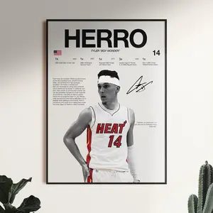 Tyler Herro Poster, Basketball Wall Art, Sports Decor Print, Gift for Fans, Athletic Room Artwork